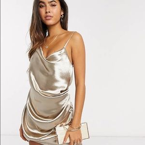 ASOS Design Mini Champagne Slip Dress